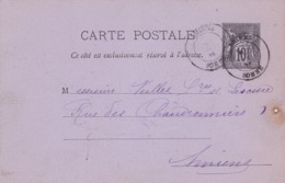 Carte Sage 10 Noir G4 Oblitérée Repiquage Cie Fse Des Levure Alcool Et Dréchure De Grains - Cartoline Postali Ristampe (ante 1955)