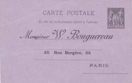 Carte Sage 10 Noir G4 Neuve Repiquage W Bouguereau - Overprinter Postcards (before 1995)