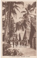 Solomon Islands, Native Villages And Huts, South Pacific Oceania, C1930s/50s Vintage Postcard - Isole Salomon