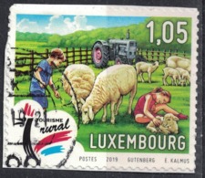 Luxembourg 2019 Oblitéré Used Tourisme Rural Pâturage Tracteur Enfants Moutons SU - 2010-.. Matasellados