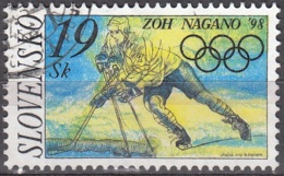 Slovensko 1998 Michel 301 O Cote (2009) 1.00 € Jeux Olympiques De Nagano Hockey Sur Glace Cachet Rond - Usados