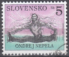 Slovensko 1997 Michel 296 O Cote (2009) 0.30 € Patineur Artistique Ondrej Nepela Cachet Rond - Usados