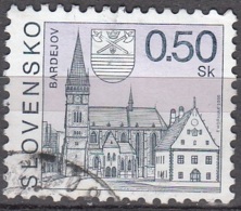 Slovensko 2000 Michel 363 O Cote (2009) 0.20 Euro Eglise Et Mairie De Bardejov Cachet Rond - Oblitérés