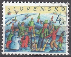 Slovensko 1999 Michel 354 O Cote (2009) 0.20 Euro Noël L'hiver Cachet Rond - Usados