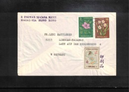 Macau Interesting Airmail Letter Macau Via Hong Kong - Covers & Documents