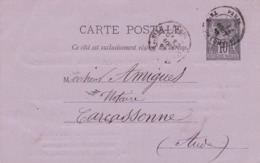 Carte Sage 10 C Noir G4 Oblitérée Repiquage Marchal Billard - Cartoline Postali Ristampe (ante 1955)