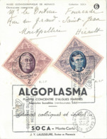 MONACO - COLLECTION SOCA - ALGOPLASMA - PLASMA CONCENTRE D'ALGUES MARINES - 1956 - THEMATIQUE POISSON. - Covers & Documents