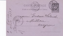 Carte Sage 10 C Noir G4 Oblitérée  Repiquage Librairie Adolphe Popert - Cartoline Postali Ristampe (ante 1955)