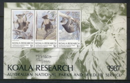 Australia 1987 National Parks & Wildlife Koala Research Signed MS MUH - Cinderellas