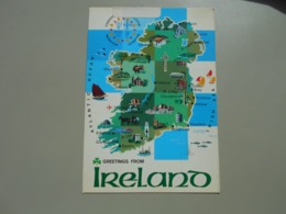 IRLANDE MAP CARTE GREETINGS FROM IRELAND - Autres & Non Classés