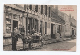 SAINT VALERIEN (89) - LE BUREAU DE TABAC - MAISON GUILLEMAIN - ATTELAGE - DEVANTURE DE MAGASIN EPICERIE MERCERIE - Saint Valerien