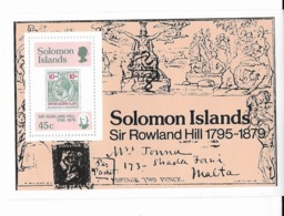 Salomon Bloc Feuillet N°6** "100° Anniversaire De La Mort De Sir Rowland Hill" - Islas Salomón (1978-...)