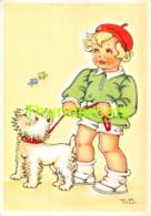 CPSM ILLUSTRATEUR ENFANT CHILD ARTIST SIGNED FILLE CHIEN GIRL DOG TILLY VON BAUMGARTEN COLOPRINT - Baumgarten, Tilly Von