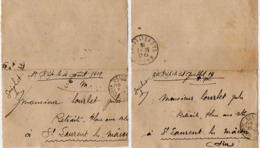 TB 2648 - MILITARIA - Carte - Lettre En Franchise Militaire - Soldat G. COURBET à DELLE Pour St LAURENT - LES - MACON - Guerre De 1914-18