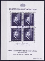 Liechtenstein 1938 Block N3 With FDC Cancel - Blocs & Feuillets