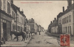 CPA Villeneuve L'Archevêque Yonne Rue Béard Collection Ruche Troyenne Chevaux Ambulant Troyes à Sens 1912 - Villeneuve-l'Archevêque