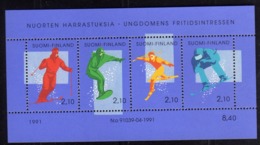 SUOMI FINLAND FINLANDIA 1991 SPORT WINTER SPORTS BLOCK SHEET BLOCCO FOGLIETTO MNH - Blocchi E Foglietti