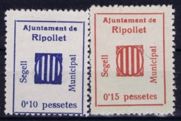 Spain: Ajunta De Ripollet  Segell Minicipal  (Barcelona) - Spanish Civil War Labels