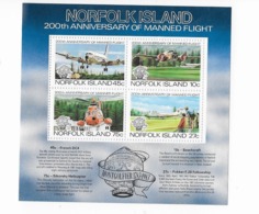 Ile Norfolk Bloc Feuillet N° 5** Premiere Ascension De L'homme Dans L'atmosphere - Norfolk Island