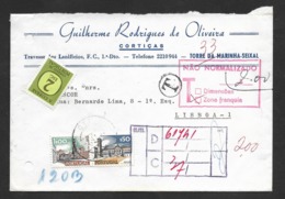 Portugal Lettre 1974 Amora Seixal Enterprise Liège Timbre-taxe Port Dû Postage Due Cover Cork Co. - Storia Postale