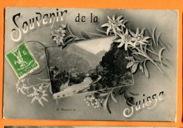 LAC020, Souvenir De La Suisse, Saint-Maurice, Rhône, Edelweiss, Circulée 1909 - Saint-Maurice