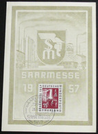 SAARLAND 1957 Mi-Nr. 400 Karte Mit Sonderstempel - Brieven En Documenten