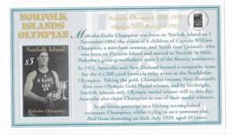 Ile Norfolk Bloc Feuillet N° 41** Hommage à Malcoln Champion - Norfolk Island