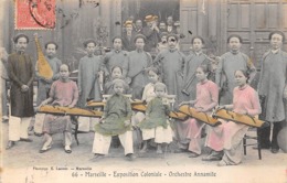 Thème  Exposition Coloniale.  Marseille  1906    Orchestre Annamite    (voir Scan) - Esposizioni