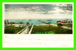 NEWPORT NEWS, VA - JAMES RIVER FROM HOTEL WARWICK - ANIMATED WITH SHIPS - UNDIVIDED BACK - TRAVEL - - Newport News