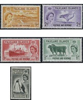 Ref. 370497 * MNH * - FALKLAND Islands. 1955. DIFFERENT CONTENTS. QUEEN ELIZABETH II . MOTIVOS VARIOS. REINA ISABEL II - Falklandeilanden