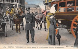 Thème   Police-Gendarmerie:     75 Paris  - Scènes Parisiennes. Agent Réglant La Circulation.    (voir Scan) - Feuerwehr