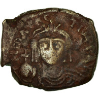 Monnaie, Maurice Tibère, Demi-Follis, 588-589, Thessalonique, TB+, Cuivre - Byzantinische Münzen