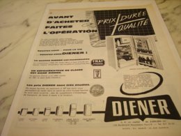 ANCIENNE  PUBLICITE PRIX DUREE QUALITE FRIGO DE DIENER 1961 - Autres Appareils