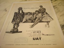 ANCIENNE PUBLICITE JET DC 8 ET   UTA 1961 - Publicidad