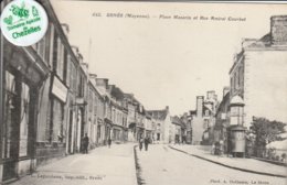 53 - Très Belle Carte Postale Ancienne De  Ernée  Place Mazarin Et Rue Amiral Courbet - Ernee