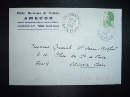 LETTRE TP LIBERTE A VERT OBL.13-10 1986 70 CORBENAY HAUTE-SAONE + AMECOR ATELIER MECANIQUE DE CORBENAY - Andere & Zonder Classificatie