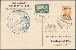 1931 Zeppelin Magyarországi Körrepülés Levelezőlap Zeppelin 1P Bélyeggel - Other & Unclassified