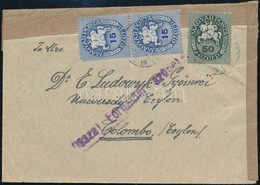 1946 Levél Lovasfutár 2 X 15ezerP + 50ezerP Bérmentesítéssel CEYLONBA Küldve, A 8. Díjszabás Szerint Bérmentesítve, 'Vis - Other & Unclassified