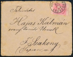 1883 Rendkívül Magasra Fogazott 5kr Bélyeg Levélen ,,BUDAPEST' + ,,FELSŐ-SZAKONY' - Autres & Non Classés
