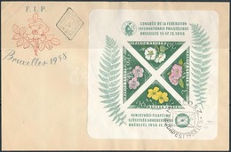 1958 FIP (I.) - Virág (I.) Vágott Blokk Elsőnapi Bélyegzéssel FDC-n - Other & Unclassified