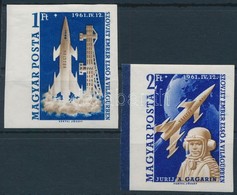 ** 1961 Első Ember A Világűrben Gagarin Vágott Sor, 2Ft ívszélen Festékcsíkkal (12.000) - Other & Unclassified