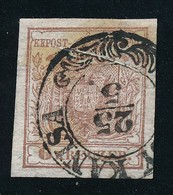 O 1850 6kr HP I Vörösesbarna Első Nyomás, Papírránc ,,(NAGY)KANISA' Sign: Ferchenbauer Certificate: Steiner - Other & Unclassified