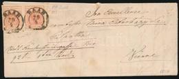 1856 3kr MP III Pár Levélen ,,RAAB' - ,,WIEN' - Other & Unclassified