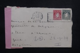 IRLANDE - Enveloppe De Corcaigh Pour La Belgique En 1939 Avec Contrôle Postal - L 43424 - Cartas & Documentos