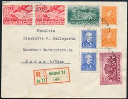 1938 Ajánlott Levél Bécsbe Küldve Színes, Több Bélyeges Bérmentesítéssel - Autres & Non Classés