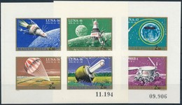 ** 1971 Luna-16 és  Luna-17 Vágott Blokk (6.500) - Altri & Non Classificati