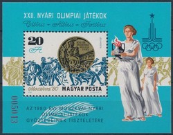 ** 1980 Olimpiai érmesek Blokk, A Magyar Posta Ajándéka (18.000) / Mi Block 145, Present Of The Post (ujjlenyomat / Fing - Altri & Non Classificati