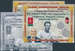 ** 2019 A Nemzet Sportolója, Dr. Kamuti Jenő 3 Db-os Emlékív Garnitúra, Azonos Sorszámmal - Other & Unclassified