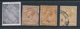 GB, 1912 5d Brown, Yellow-brown, Bistre-brown Fine, SG381,382,383, Cat £85 - Usados