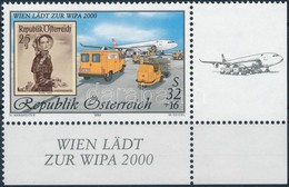 ** 1999 WIPA 2000, Bécs (III) ívsarki Bélyeg,
WIPA 2000, Wien (III) Corner Stamp
Mi 2292 I - Altri & Non Classificati
